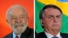 El expresidente de Brasil, que se postula para la reelección, Luiz Inacio Lula da Silva, a la izquierda, aparece en Sao Paulo, Brasil, el 3 de julio de 2022, y el presidente de Brasil, Jair Bolsonaro, a la derecha, asiste a una reunión el 9 de junio de 2022 en Los Ángeles, EEUU.