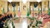 FILE - President Joe Biden participates in a working session with Saudi Crown Prince Mohammed bin Salman at the Al Salman Royal Palace, July 15, 2022, in Jeddah, Saudi Arabia.