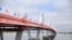 A view of the first border bridge over the Amur (Heilongjiang) river linking the Russian city of Blagoveshchensk and the Chinese city of Heihe during its inauguration ceremony on June 10, 2022.