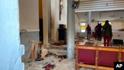A side view of the sanctuary of St. Francis Catholic Church in Owo, Ondo state, Nigeria, June 5, 2022, after it was attacked by gunmen.