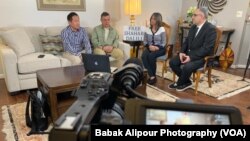 دیدار ژیو وانگ، نزار زکا و بری روزن (با اسکایپ) با ناهید دلیلی در منزل مسکونی شهاب دلیلی در ویرجینیا