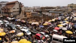 FILE - A general view of the Makola market, one of the country's largest trading centers in Accra, Ghana, March 26, 2022.