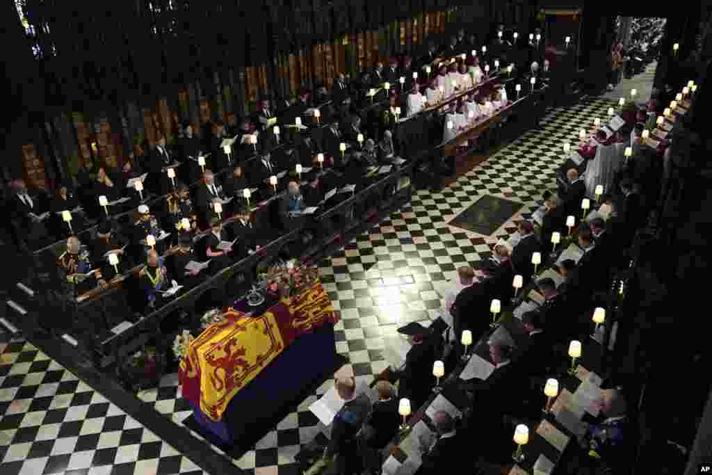 The Committal Service for Queen Elizabeth II is held in St. George's Chapel at Windsor Castle, Sept. 19, 2022.