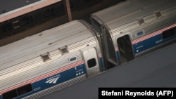 停在首都华盛顿联合火车站的一列客运火车。（2022年9月15日）