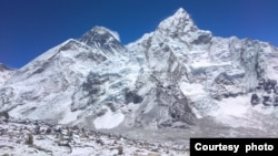 FILE - A view of the south side of Mount Everest in Nepal. (Shafkat Masoodi)
