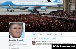 A screenshot taken June 6, 2017, shows President Donald Trump's Twitter page.