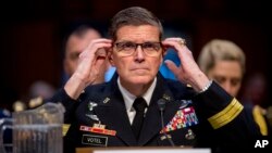 U.S. Central Command Commander Gen. Joseph Votel testifies before a Senate Armed Services Committee hearing on Capitol Hill, Feb. 5, 2019, in Washington. 