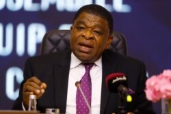 FILE - Martin Chungong, Secretary General of the Inter-Parliamentary Union, speaks to the press in Doha, April 10, 2019.