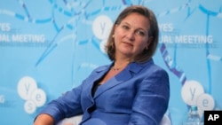 Victoria Nuland, assistant U.S. secretary of state for European and Eurasian affairs, participates in discussions on Ukraine and other global challenges, organized by the Yalta European Strategy in Kiev, Ukraine, Sept. 12, 2015.