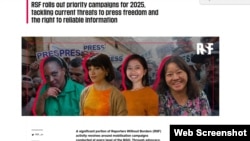 RSF thúc đẩy việc trả tự do cho các nữ nhà báo bị cầm tù: từ trái sang phải, Sandra Muhoza (Burundi), Sevinj Vagifgizi (Azerbaijan), Frenchie Mae Cumpio (Philippines) và Phạm Đoan Trang (Việt Nam).