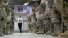 U.S. Defense Secretary Ash Carter talks to U.S. troops from the 82nd Airborne Division at the Baghdad International Airport in Baghdad, Iraq, July 23, 2015.