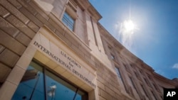 FILE - The headquarters building of the U.S. Agency for International Development is seen in Washington, April 1, 2014.