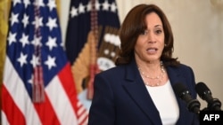 ԱՄՆ փոխնախագահ Քամալա Հարիսը՝ Սպիտակ տան արևելյան սենյակում (Լուսանկարը՝ SAUL LOEB / AFP)