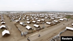 An aerial view shows recently constructed houses at the Kakuma refugee camp in Turkana District, northwest of Kenya's capital Nairobi, June 20, 2015. Conditions at Kenya's Kalobeyei refugee complex have improved after residents complained.
