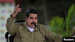 Venezuela's President Nicolas Maduro speaks during his weekly broadcast "Los Domingos con Maduro" (The Sundays with Maduro) in Caracas, Venezuela, Aug. 6, 2017. 