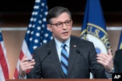 资料照：美国会众议院议长迈克·约翰逊（Mike Johnson）