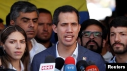 Le chef de l'opposition vénézuélienne Juan Guaido, reconnu par plusieurs pays comme le président légitime du pays, à Caracas, le 10 février 2019.