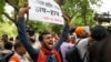 Activists from right wing Hindu parties protest in New Delhi, India, against the Tuesday killing of Kanhaiya Lal, a Hindu man, in a suspected religious attack in western Udaipur city, June 29, 2022. 