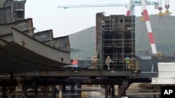 中船重工旗下的大连船舶重工集团在大连郊外长兴岛的造船厂。（资料照片）