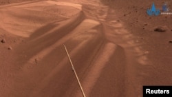 An image of Mars captured by Chinese rover Zhurong of the Tianwen-1 mission is seen in this image released by China National Space Administration (CNSA) June 29, 2022. (CNSA/Handout via REUTERS )