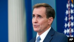 FILE - John Kirby, the National Security Council coordinator for strategic communications, speaks during a briefing at the White House in Washington, June 23, 2022. 