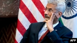 FILE - Menteri Luar Negeri India Subrahmanyam Jaishankar di Washington, D.C., 12 April 2022.