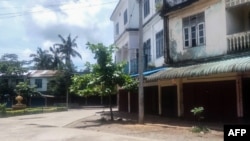 This photo shows an empty street of Maungdaw township, in Myanmar's northern Rakhine state on August 25, 2017 after residents were told to stay in their homes by authorities.
