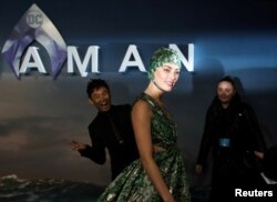 Actor Amber Heard attends the world premiere of 'Aquaman' movie in London, Nov. 26, 2018.
