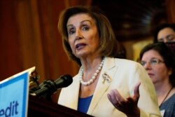 La presidenta de la Cámara de Representantes de EE.UU., Nancy Pelosi, durante una conferencia de prensa en el Capitolio en Washington, D.C., el 21 de julio de 2021.