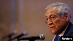 Chile's Foreign Minister Heraldo Munoz speaks during a news conference at the Organization of American States 47th General Assembly in Cancun, Mexico, June 20, 2017.