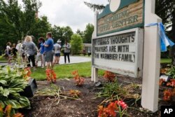 Supporters gather at the Wyoming Civic Center after Fred Warmbier, father of Otto Warmbier, a University of Virginia undergraduate student who was imprisoned in North Korea in March 2016, spoke during a news conference, June 15, 2017.