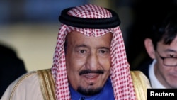 Saudi King Salman bin Abdulaziz Al-Saud arrives at Haneda international airport in Tokyo, March 12, 2017. 