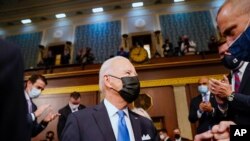 President Joe Biden arrives to speak to a joint session of Congress, April 28, 2021, in the House Chamber at the U.S. Capitol in Washington. 