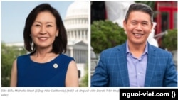 Bà Michelle Steel và ông Derek Trần.