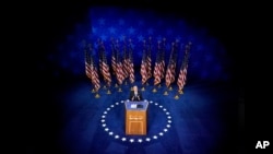 Democratic presidential candidate former Vice President Joe Biden speaks during the fourth day of the Democratic National Convention, Aug. 20, 2020, at the Chase Center in Wilmington, Del.