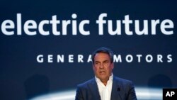 Mark Reuss, President, General Motors speaks at the GM Detroit-Hamtramck Assembly plant in Hamtramck, Mich., Jan. 27, 2020. 