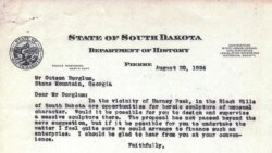 Pismo skulptoru Gutzonu Borglumu da projektuje skulpture na Maunt Rašmoru