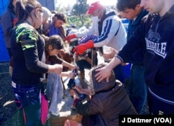 One of the few water taps at Idomeni for more than 13,000 refugees.