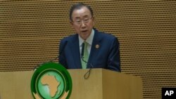 Le secrétaire général des Nations unies Ban Ki-moon, le 30 janvier 2016 à Addis-Abeba. 
