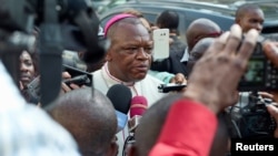 Marcel Utembi, president of Congo's Catholic Bishops' Conference, leaves after attending mediation talks between the opposition and the government of President Joseph Kabila in Kinshasa, Dec. 30, 2016.