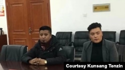 Image shows two Kwai app users accused of violating the app rules and called to the Dagkar County office under Tsolho Tibetan Prefecture in Qinghai Province, Jan. 15, 2020. Photo courtesy of Kunsang Tenzin.