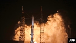 A Blue Origin New Glenn rocket lifts off from Space Launch Complex 36 from the Kennedy Space Center on its maiden flight, at Cape Canaveral, Florida on January 16, 2025.