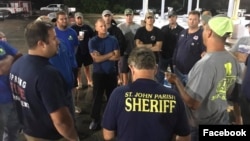 Louisiana's Cajun Navy members prepare to head to Houston, Texas to help with post-hurricane recovery efforts in this photo posted on the group's Facebook page. 