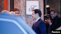 U.S. Secretary of State Marco Rubio arrives at the Manoir Richelieu ahead of the G7 foreign ministers meeting in La Malbaie, Quebec, Canada, March 12, 2025.