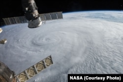 Typhoon Soudelor, as seen from the International Space Station.