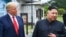 资料照片：金正恩与特朗普在板门店非军事区内会面（2019年6月30号）。