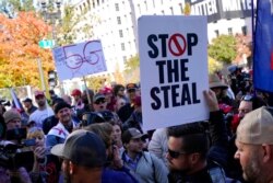 Supporters of President Donald Trump protest in Washington, Nov. 13, 2020.