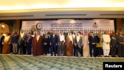 FILE - Foreign ministers of the Organization of Islamic Cooperation are pictured during a preparatory meeting for several summits in Jeddah, Saudi Arabia, May 29, 2019. Group officials will again meet there Sept. 15 to discuss Israeli annexation plans.