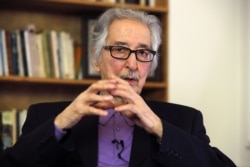 FILE - Former Iranian President Abolhassan Bani-Sadr speaks with Reuters in Versailles, near Paris, France, Jan. 31, 2019.