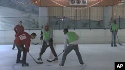 At the Solar Ice Rink in Nairobi, some young Kenyans are playing a new and exciting western game, ice hockey